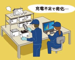 充電不足で劣化